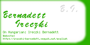 bernadett ireczki business card